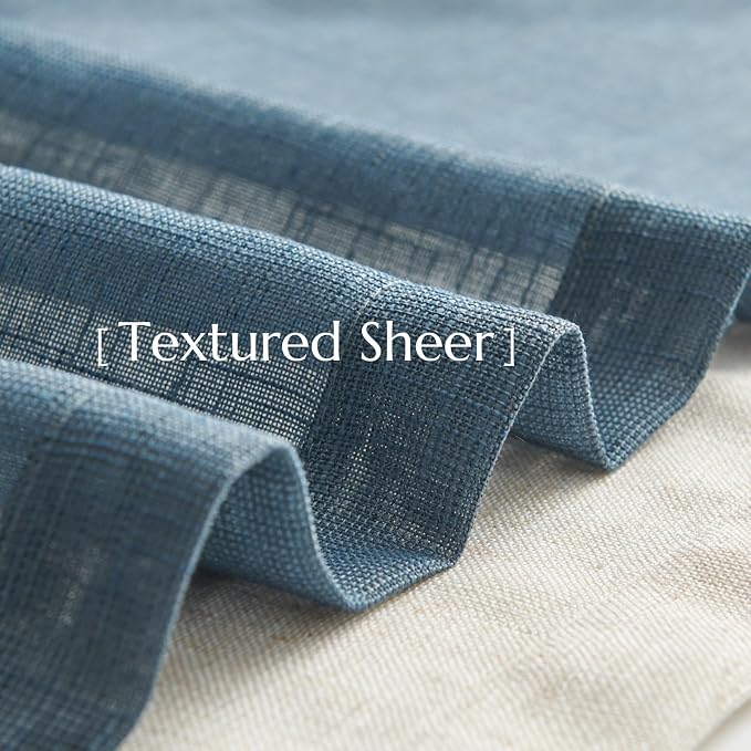 jinchan Sheer Valance Curtain Linen Textured Valance - Image 4