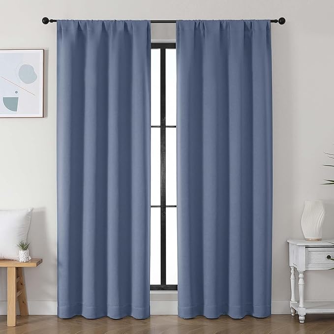 Simplebrand Ava Denim Blackout Curtains by Simplebrand