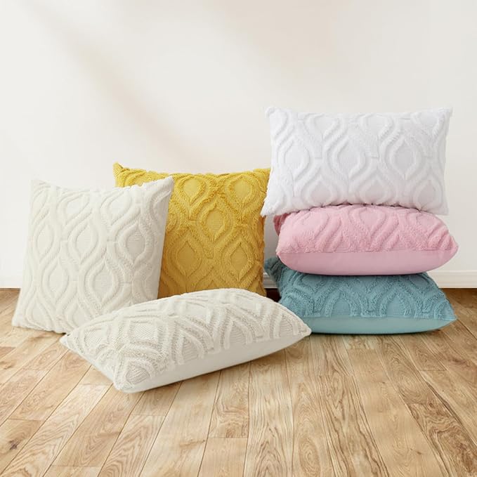 decorUhome Summer Throw Pillow Covers 24x24 Inch Set of 2, Soft Plush Faux Wool - Image 8