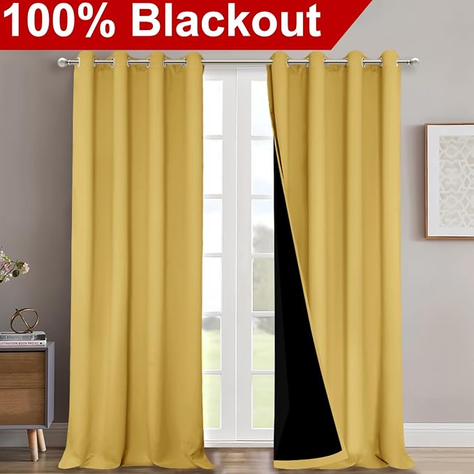 NICETOWN 100% Blackout Blinds, Laundry Room Decor Window Treatment Curtains - Image 2
