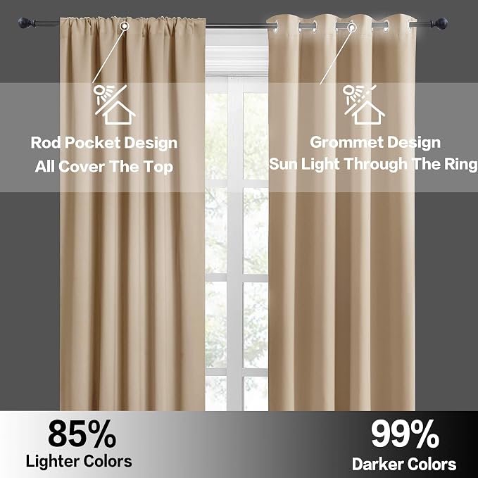 RYB HOME Cafe Curtains 30 inch Length, Short Light UV Heat Blocking Energy - Image 5