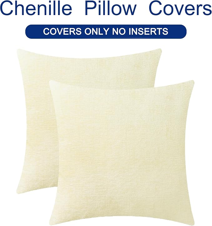 CaliTime Throw Pillow Covers Decorative 16 X 16 Inches Pack of 2 Cozy Chenille - Image 6