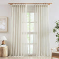 FMFUNCTEX Linen Sheer Pinch Pleated Curtains by Fmfunctex