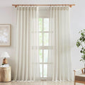 FMFUNCTEX Linen Sheer Pinch Pleated Curtains by Fmfunctex