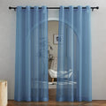 NICETOWN Voile Sheer Stone Blue Curtains 84 Inches Long, Grommet Airy & by NICETOWN