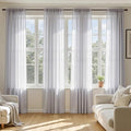 MIULEE Greyish Lilac Sheer Curtains 90 Inches Long, 4 Panels Set, Rod Pocket by MIULEE
