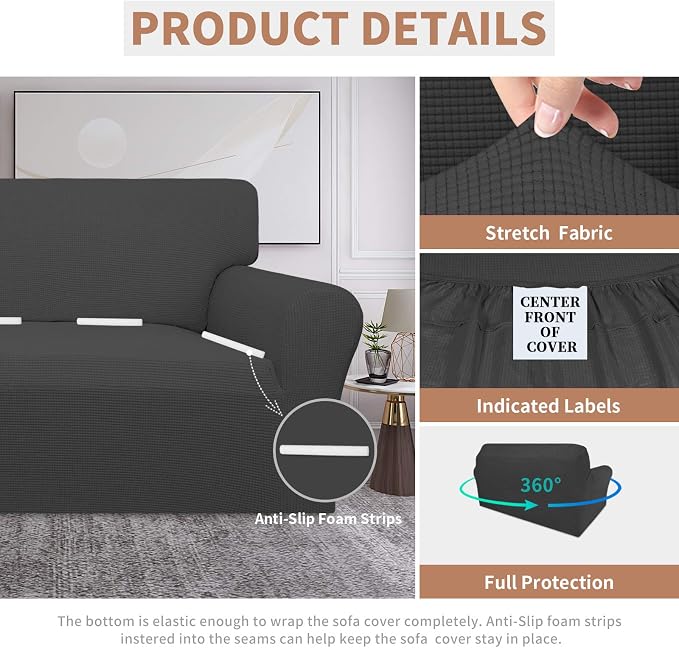 Easy-Going 100% Waterproof Oversized Loveseat Couch Cover, Dual Waterproof Sofa - Image 4