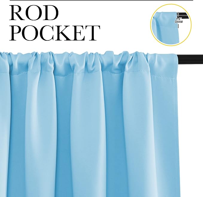 NICETOWN 2 Panels Blackout Curtains, Rod Pocket Thermal Insulated Drapess - Image 2