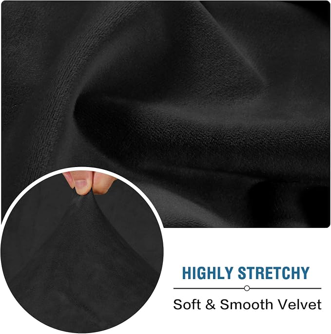 H.VERSAILTEX Velvet Stretch Couch Cushion Cover Plush Cushion Slipcover - Image 5