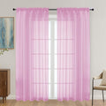 OVZME Light Pink Sheer Curtains 72 Inches Long 2 Panels Set, Light Filtering by OVZME