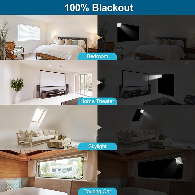 100% Blackout Curtains for Bedroom, Portable DIY Window Blinds, No Drill Window - Image 3