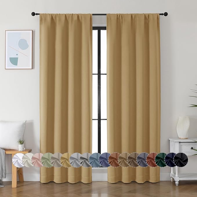 Simplebrand Ava Gold Blackout Curtains by Simplebrand