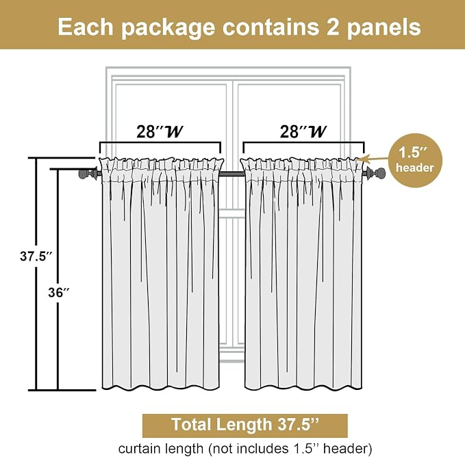 Lecloud Leia Blush Pink Sheer Curtains 36 Inch Length 2 Panels, Jacquard Leaf - Image 3