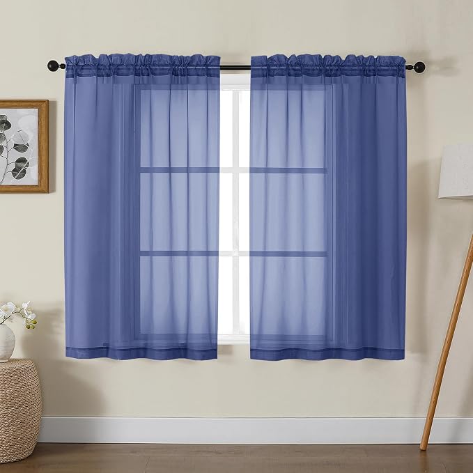 Gwine Royal Blue Sheer Curtains by Gwine