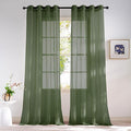 NICETOWN Voile Sheer Forest Green Curtains by NICETOWN