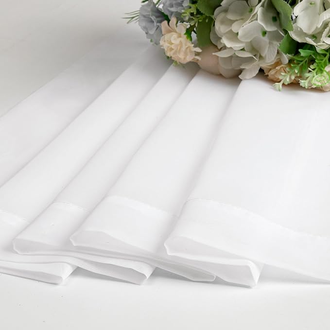 Chyhomenyc Sheer White Curtains 90 inches Long 2 Panels, Light Filtering Soft - Image 7