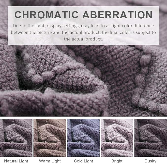 BOURINA Dark Lavender Throw Blanket 50x60 Inches Throw Textured Solid Soft Sofa - Image 7