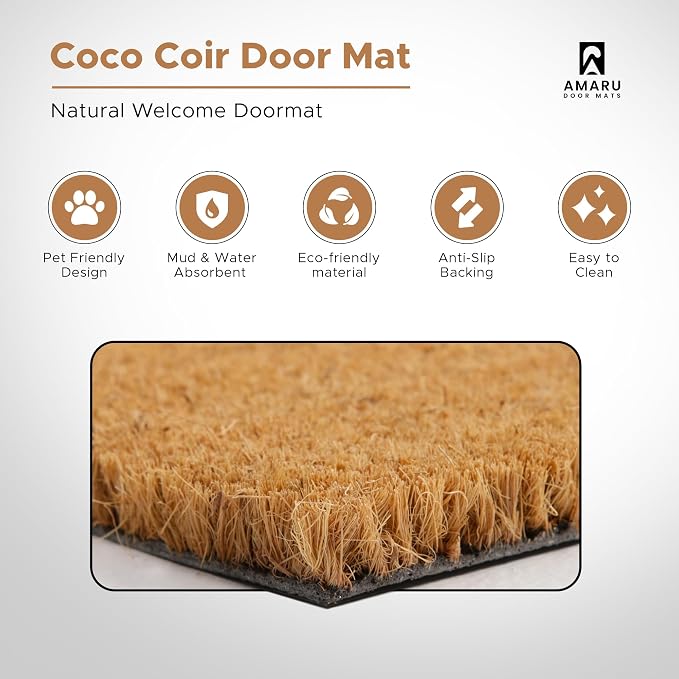 Be Happy - 17"x29" - Coir Door Mat - Welcome Mats - Image 3