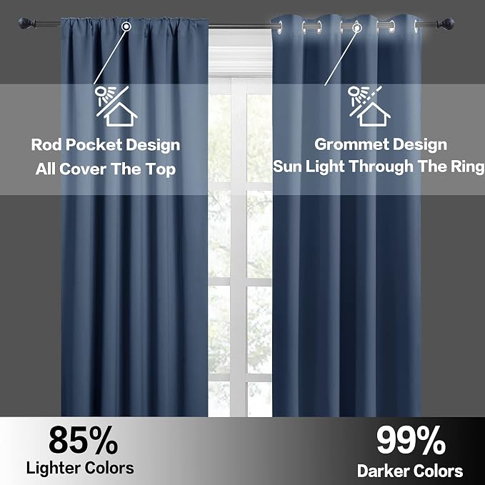 RYB HOME Extra Wide Blackout Curtains - Image 5