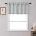OWENIE Grey Valances for Windows 1 Pcs 22 Inch Length, Light Filtering Textured by OWENIE