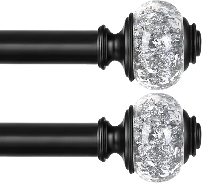 USFOOK 2 Pack Curtain Rod 32 to 58 Inches, USFOOK 7/8 Inch Telescoping Splicing by USFOOK