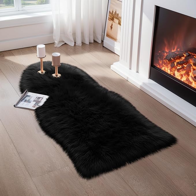 Ciicool Ultra Soft Faux Sheepskin Fur Rug Fluffy Chair Rug by CIICOOLHomeDeco