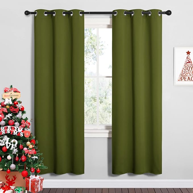 NICETOWN Bedroom Curtain Panels Blackout Draperies, Christmas Holiday Decor by NICETOWN