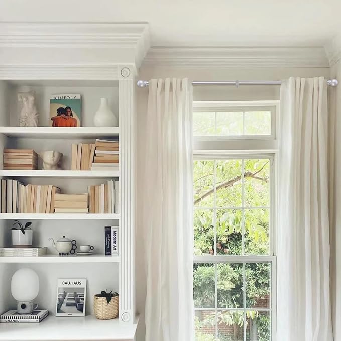 GXOACKJ 2 Pack Silver Curtain Rods - Image 4
