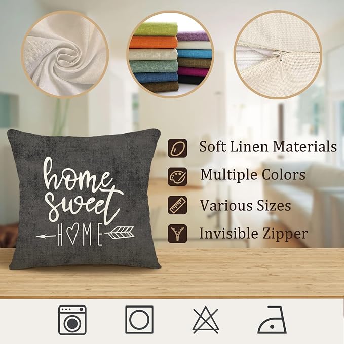 YCOLL Pillow Covers 16x16 Set of 4, Modern Sofa Throw Pillow Cover, Decorative - Image 7