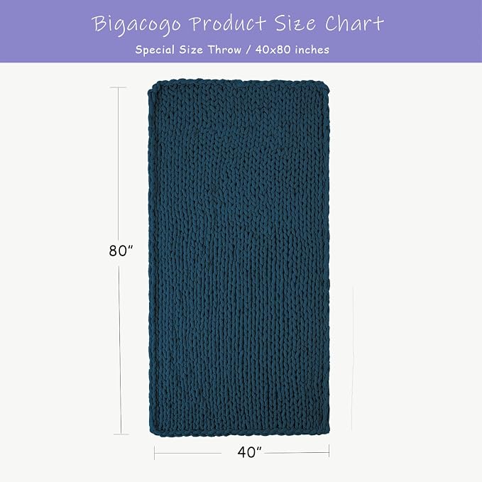 Bigacogo Chunky Knit Throw Blanket - Image 2