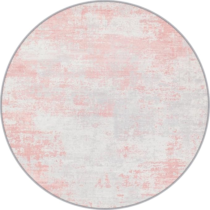 Round Area Rug Living Room: 6 ft Modern Washable Indoor Carpet | by FXRHLP