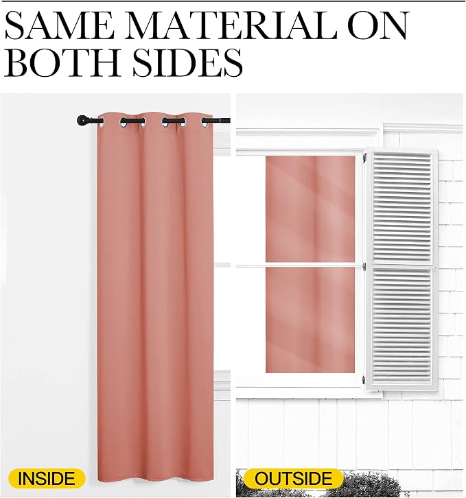 NICETOWN Coral Room Darkening Curtain Drapes - Image 4