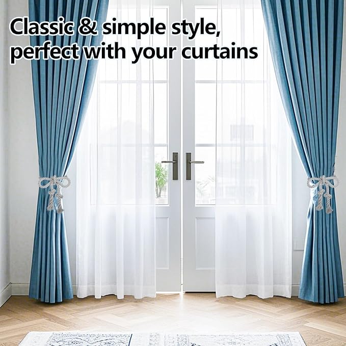 4 Pcs Hand Woven Curtain Tiebacks No Drilling - Image 6