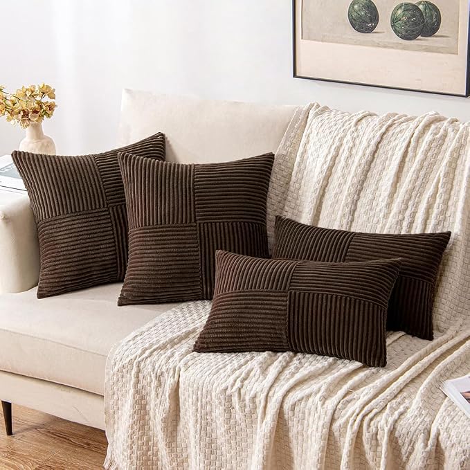 MIULEE Dark Brown Decorative Throw Pillow Covers 18x18 Inch - Image 4