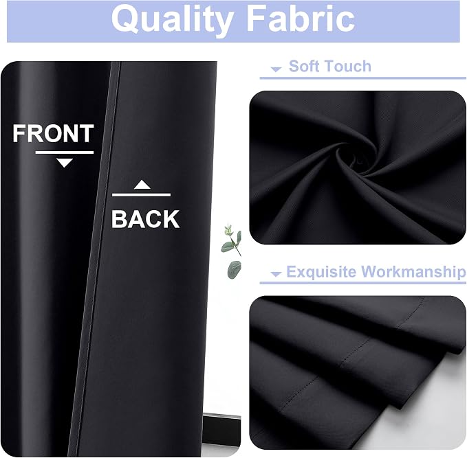 Simplebrand Ava Black Blackout Curtains - Image 3