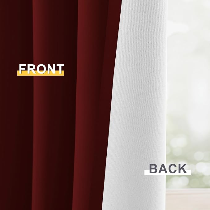 Yakamok 100% Blackout Curtain Panels 84 inches Cold and Light Blocking Drapes - Image 6