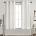 Cream Linen Curtains 63 Inches Long by Nanspring