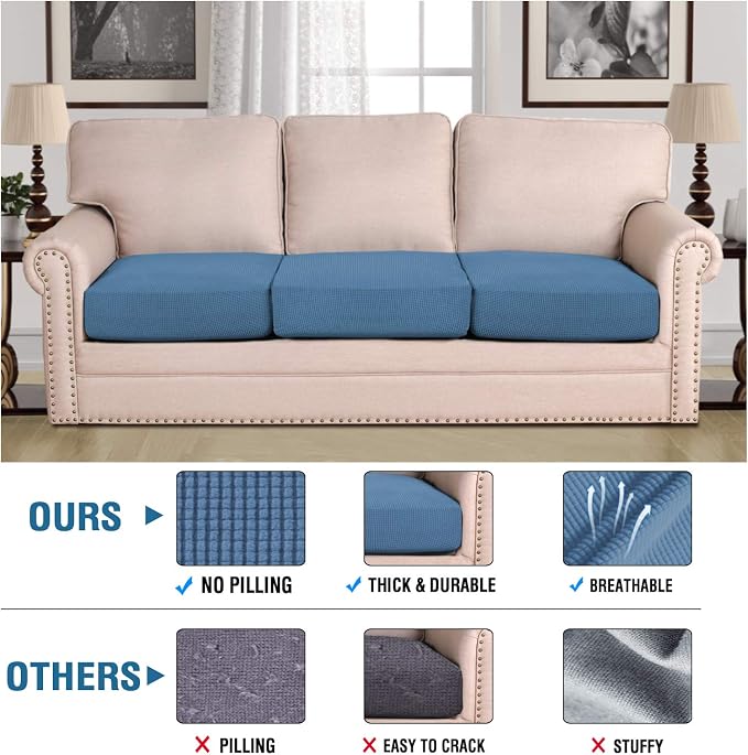 H.VERSAILTEX Super Stretch Couch Cushion Covers Sofa Cushion Slipcovers - Image 5