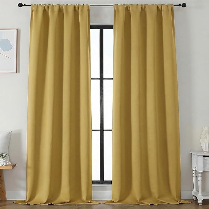 Simplebrand Bright Gold Blackout Curtains by Simplebrand