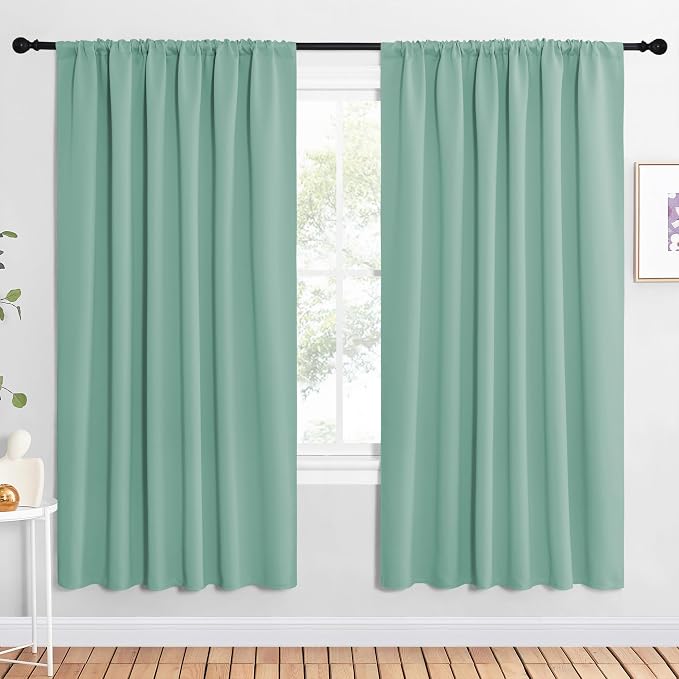 NICETOWN 2 Panels Blackout Curtains, Rod Pocket Window Curtains Room Darkning by NICETOWN