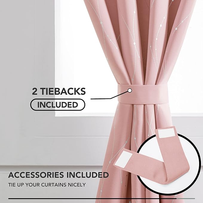 Deconovo Pink Blackout Curtains - Image 4