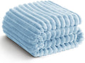 HIMEET Light Blue Ribbed Throw Blanket by Unknown
