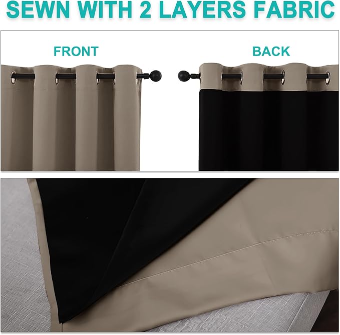 NICETOWN 100% Blackout Short Curtains - Image 5