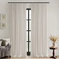 MIULEE Birch Pinch Pleated 100% Blackout Linen Curtains 40x108 Inches | Room by MIULEE