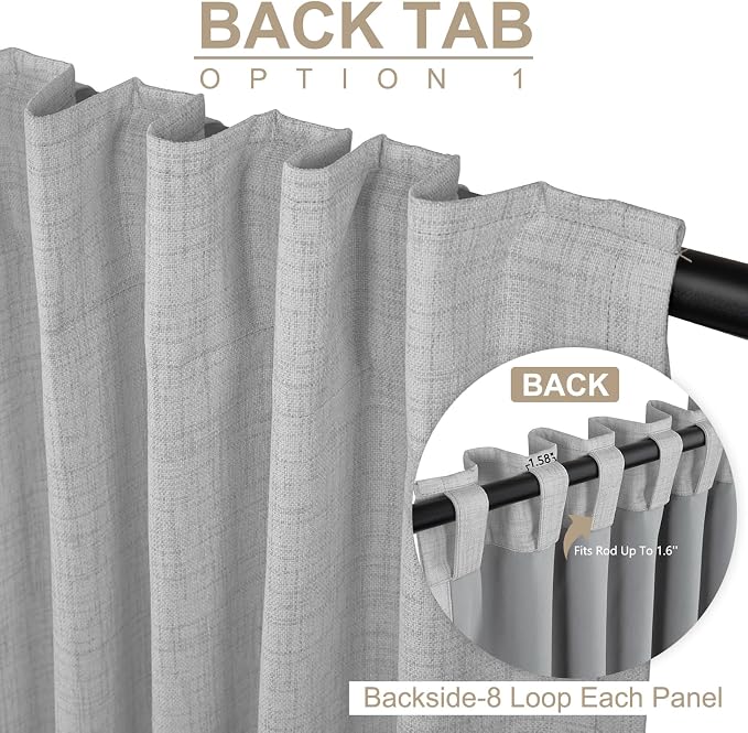 100% Blackout Shield Linen Blackout Curtains - Image 3