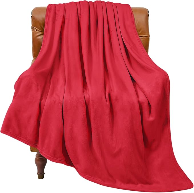 BEDELITE Fleece Blanket Twin Size Red Throw Blanket by BEDELITE