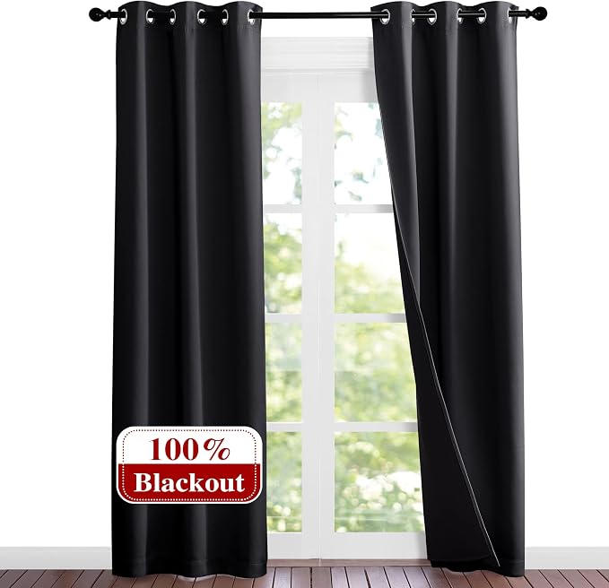 NICETOWN High-End Thermal Kitchen Curtains, Full Blackout Curtains 80 Inches by NICETOWN