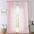 Lecloud Blush Pink Sheer Curtains 120 Inches Long 2 Pcs, Rod Pockets Voile by Lecloud