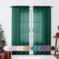 Aiyufeng Hunter Green Sheer Curtain Drapes 72 Inch Length 2 Panels by Aiyufeng