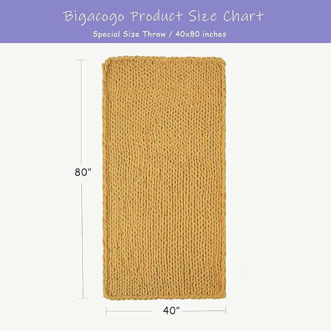 Bigacogo Chunky Knit Throw Blanket - Image 2
